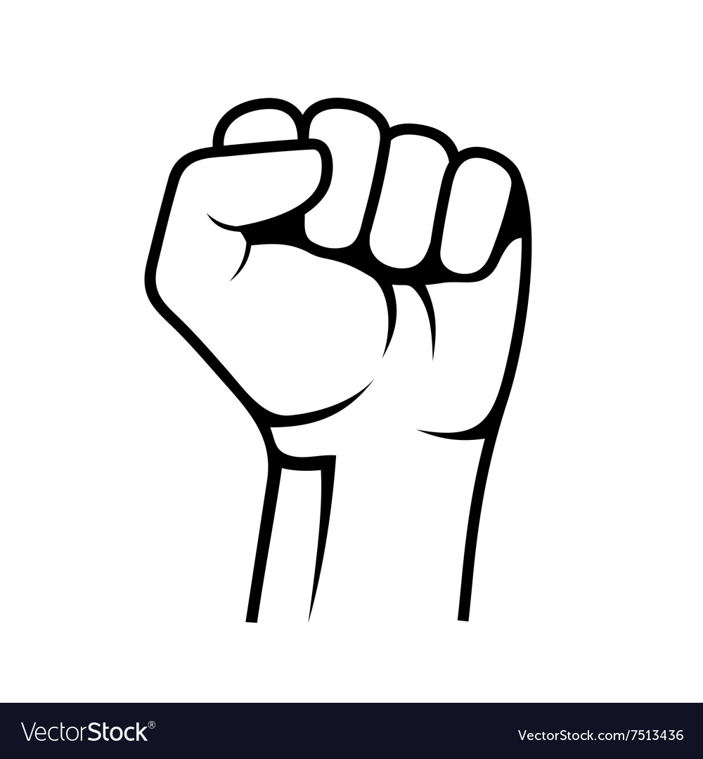 Raised fist on white background Royalty Free Vector Image