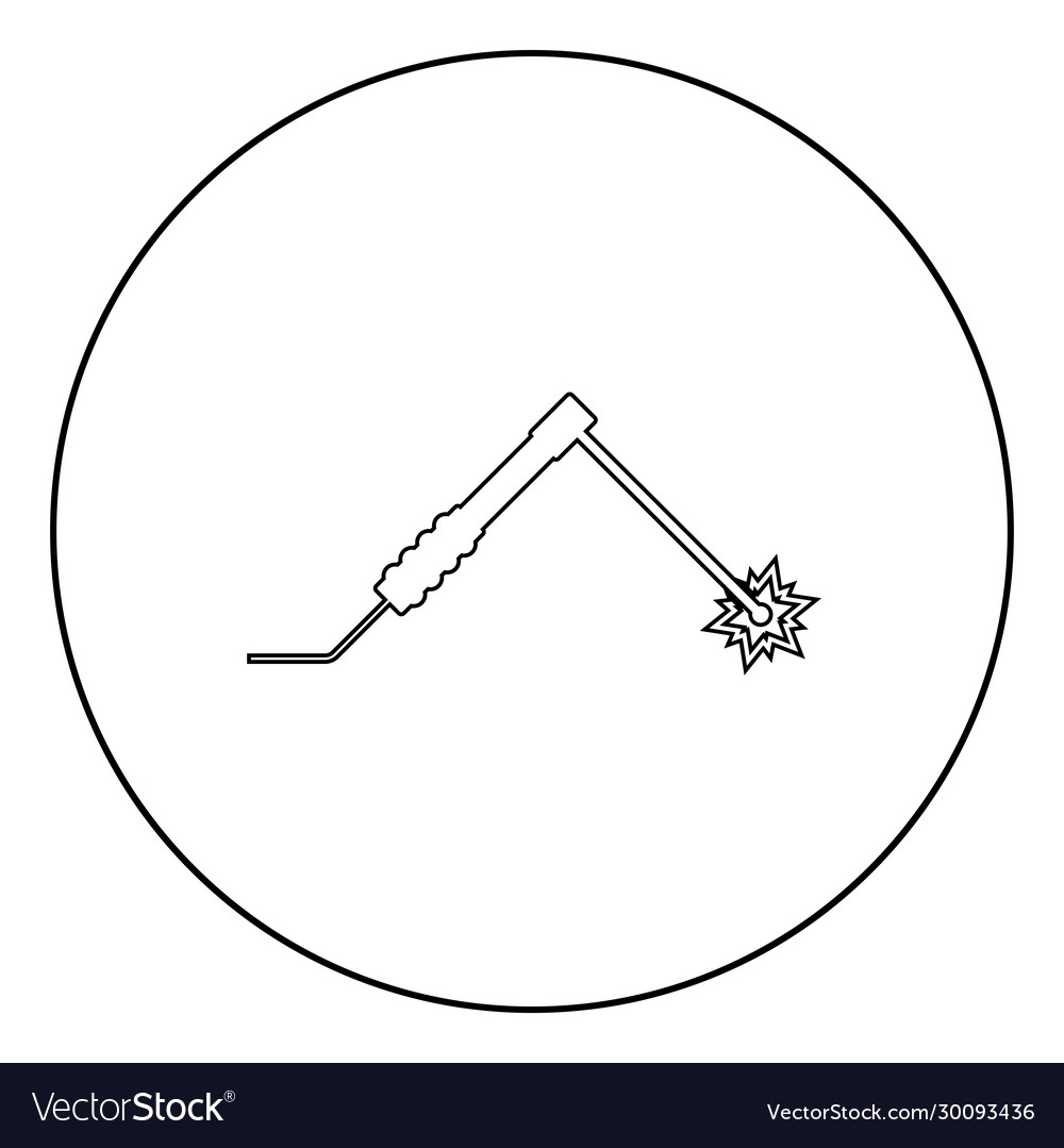 Welding process spark from electrode with torch Vector Image