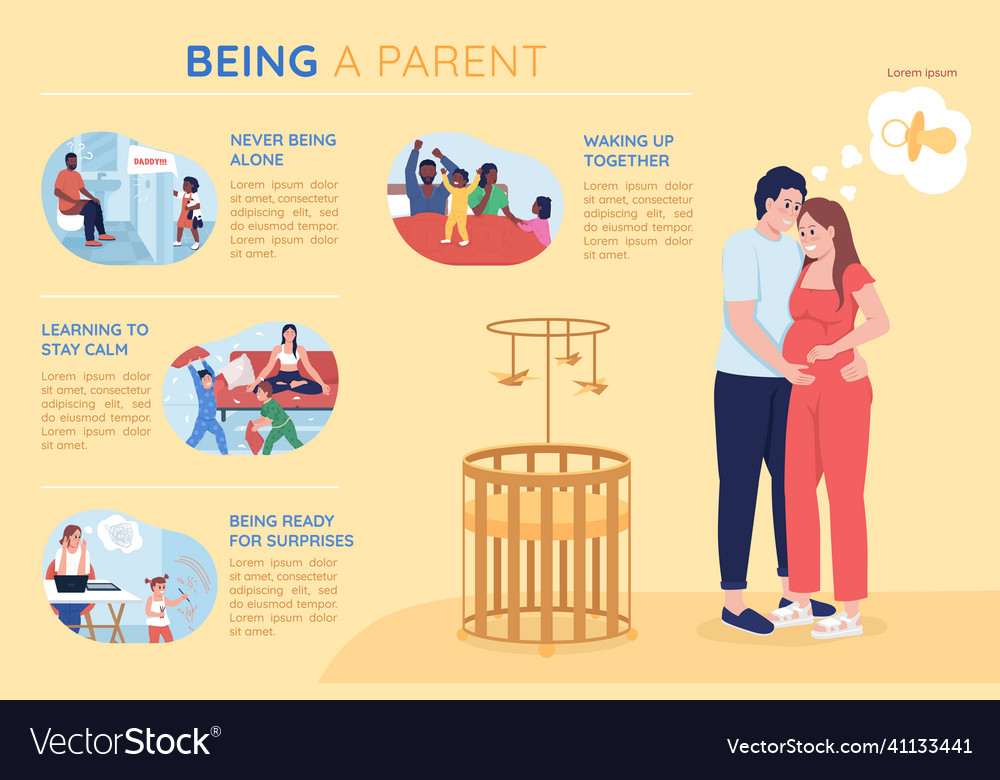 Being a parent flat color infographic template