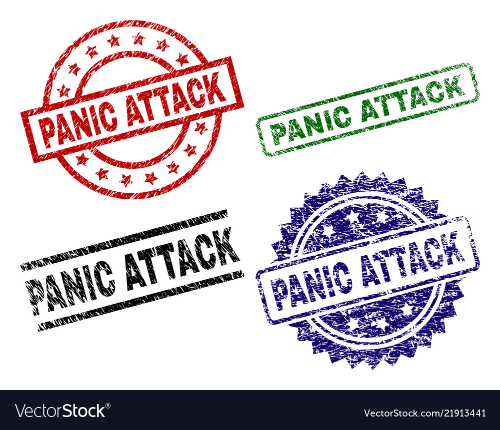 Damaged textured panic attack stamp seals