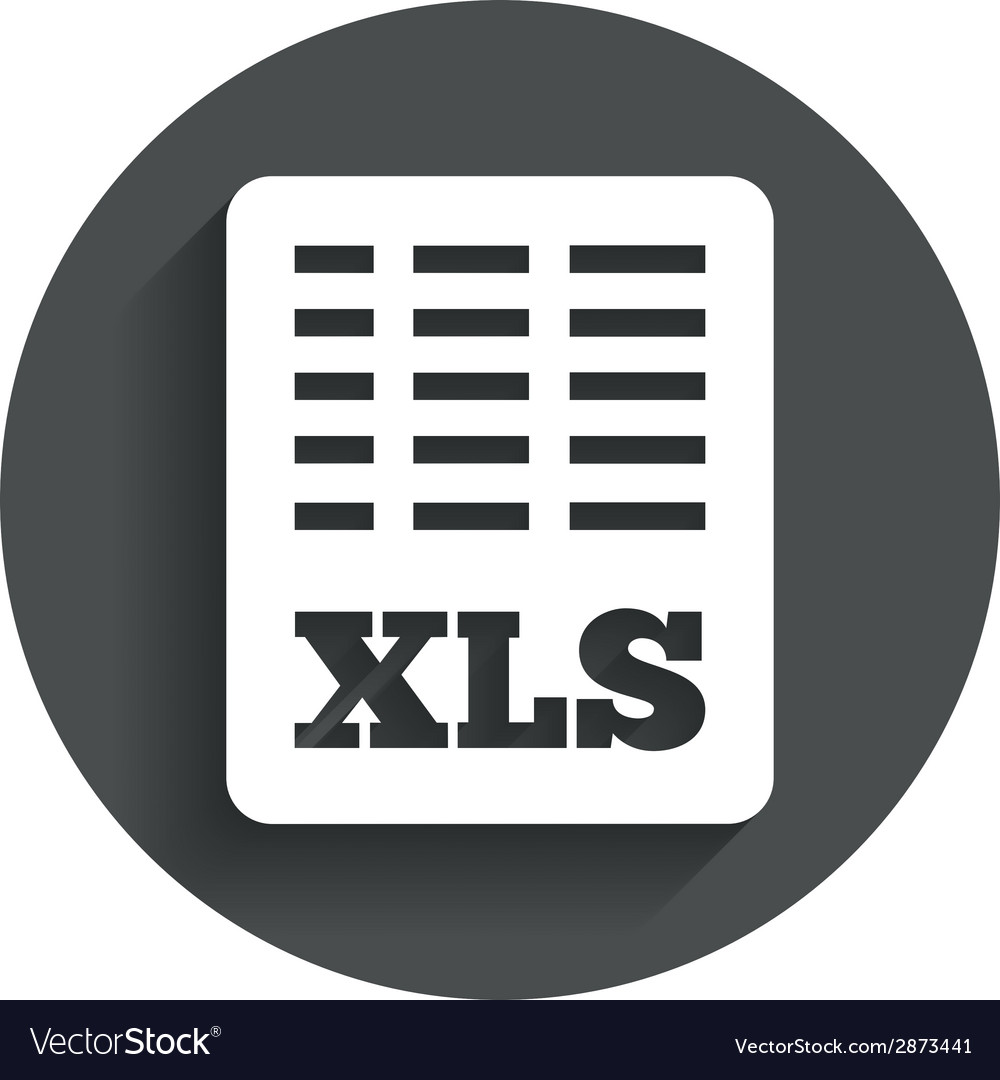 Excel file document icon download xls button