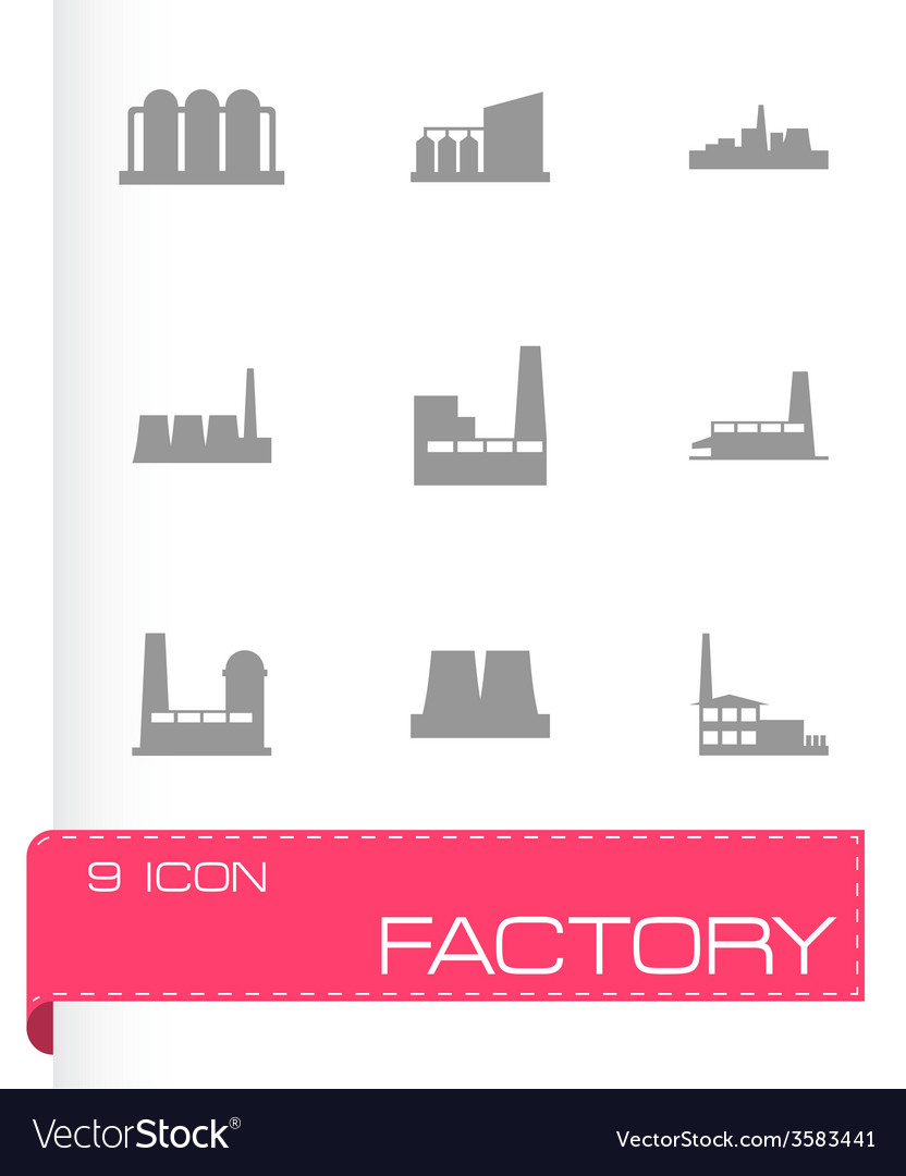 Factory icon set Royalty Free Vector Image - VectorStock