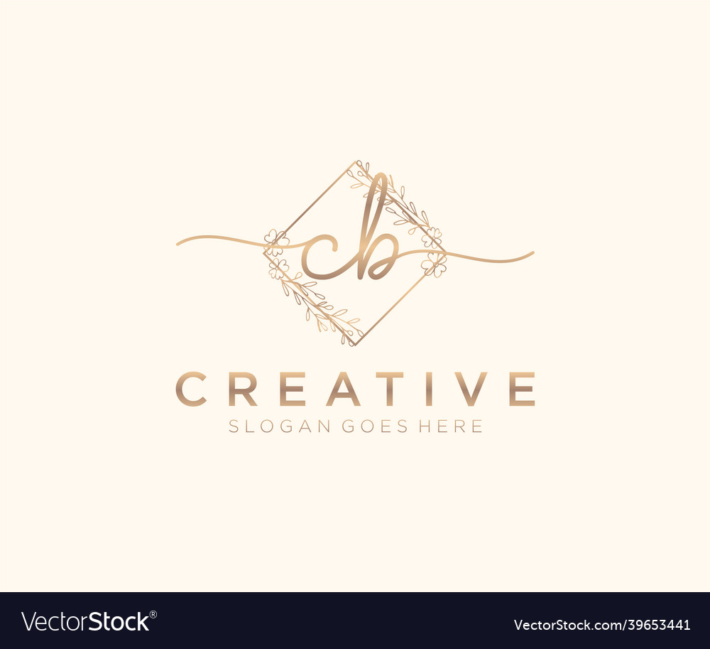 Initial cb feminine logo beauty monogram