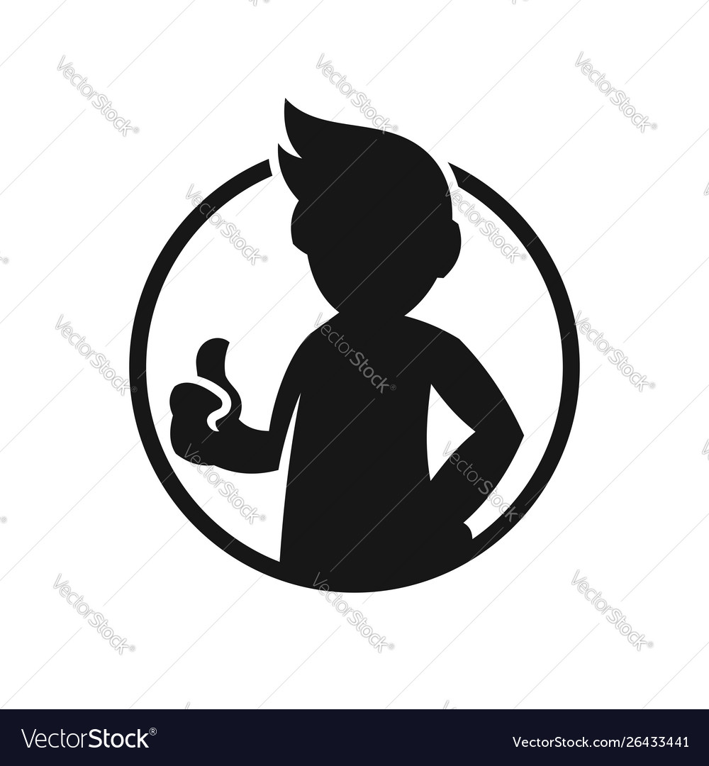 Man silhouette making approving thumbs up sign