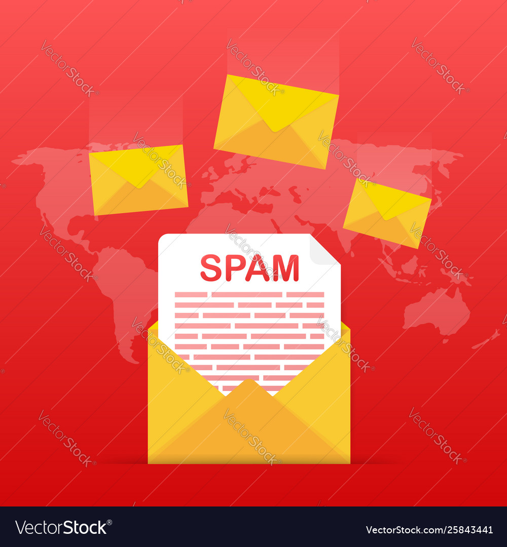 No spam email warning concept virus