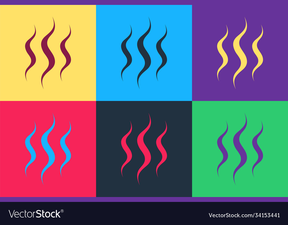 Pop art steam icon isolated on color background Vector Image