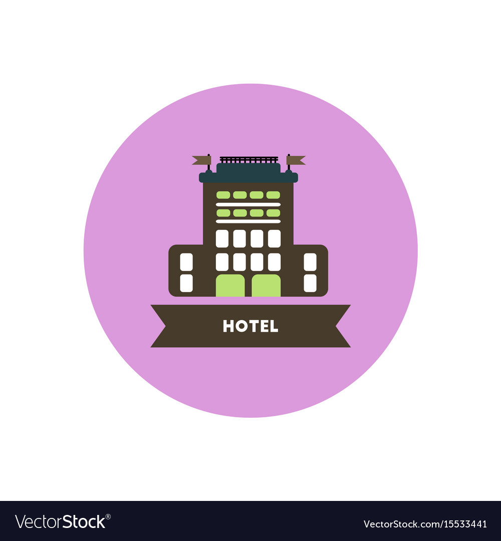 Stylish icon in color circle building hotel Vector Image