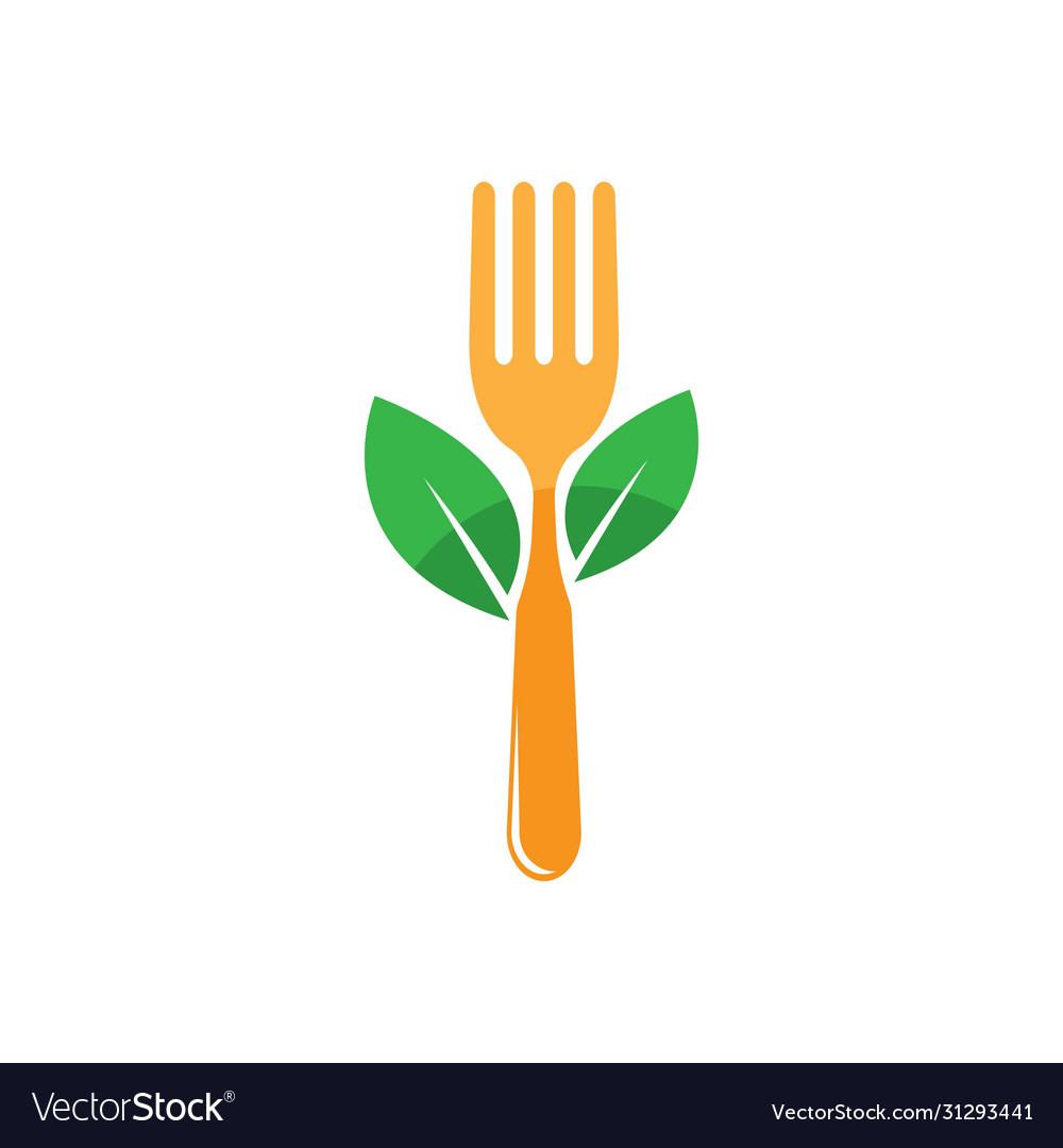 Vegetarian food logo template Royalty Free Vector Image