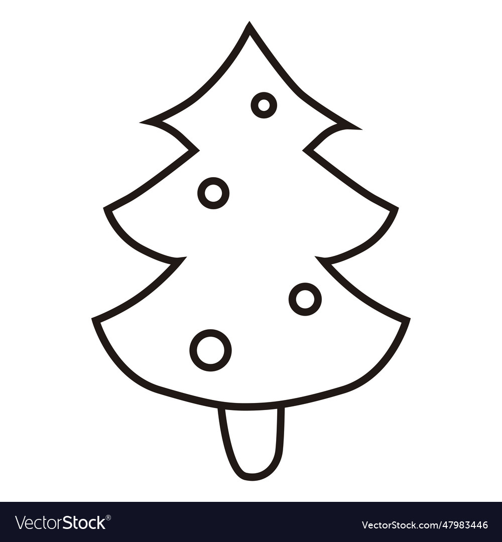 Christmas tree stroke icon 39 Royalty Free Vector Image