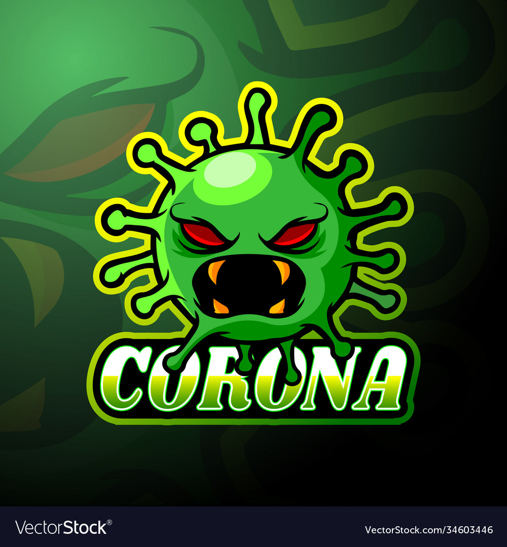 Corona virus esport logo mascot design