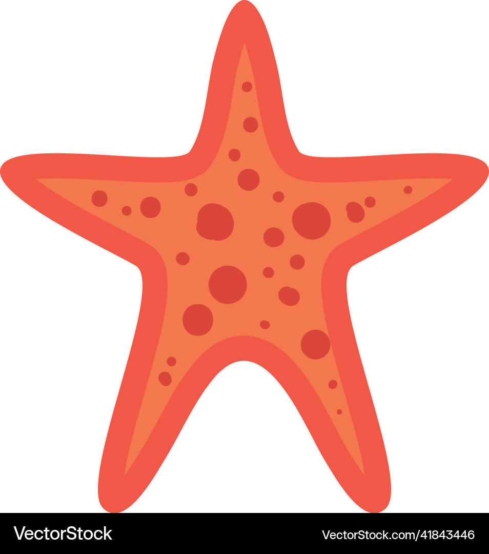 Flat red starfish Royalty Free Vector Image - VectorStock
