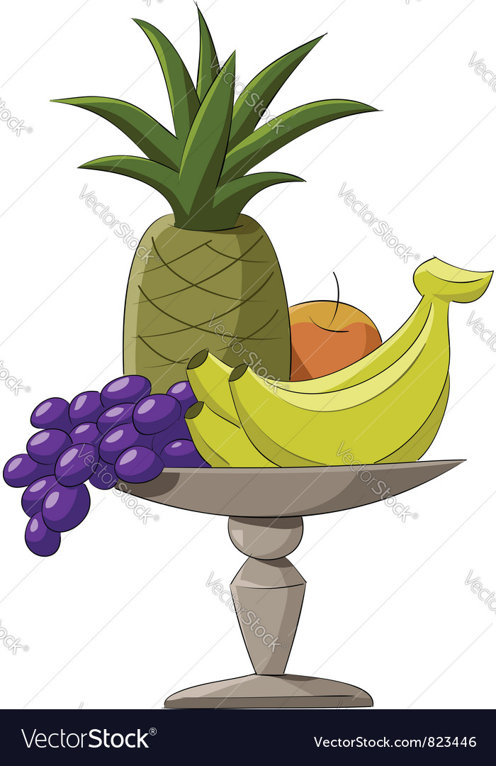 Fruit bowl Royalty Free Vector Image VectorStock