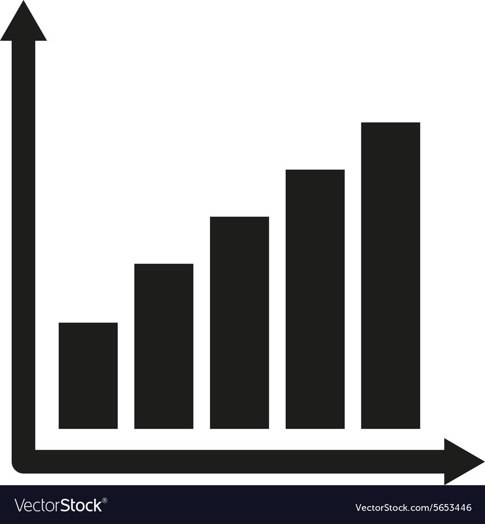 Growing graph icon growth and up symbol flat Vector Image