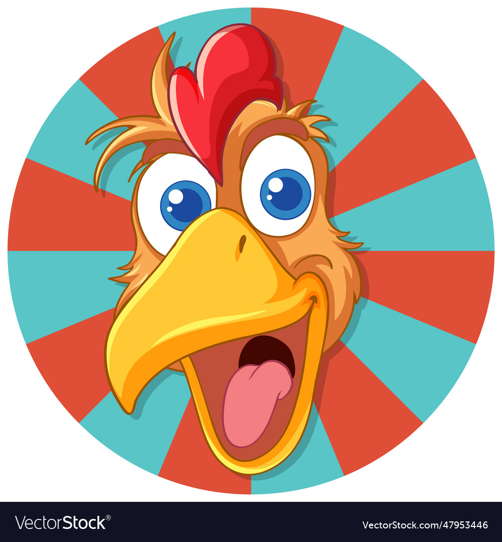 Happy chicken smiling face cartoon Royalty Free Vector Image