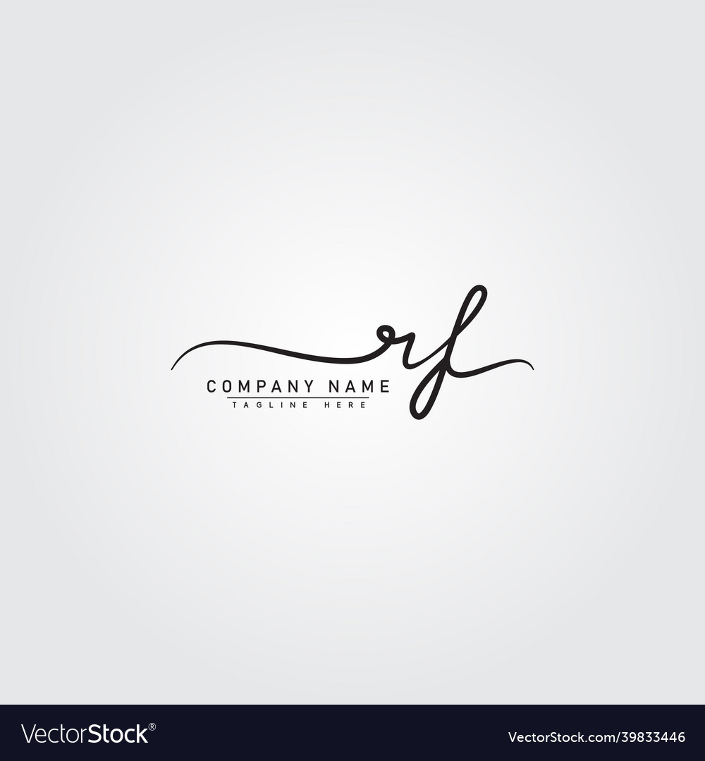 Initial Letter Rf Logo Hand Drawn Signature Logo Vector Image