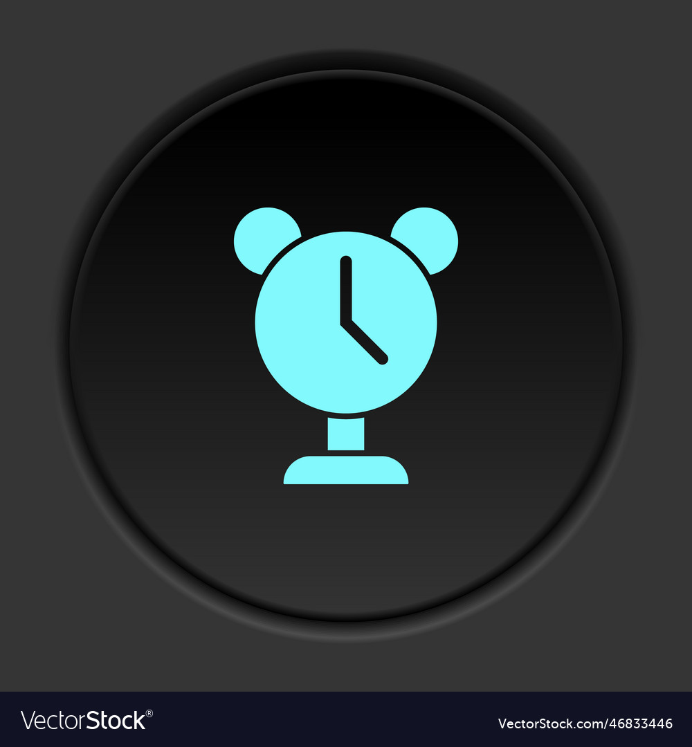 Round button icon alarm clock banner