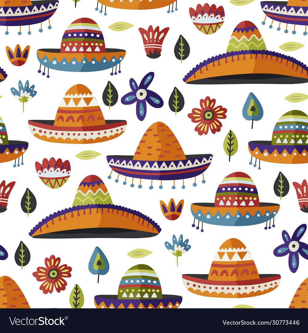 Sombrero seamless pattern Royalty Free Vector Image