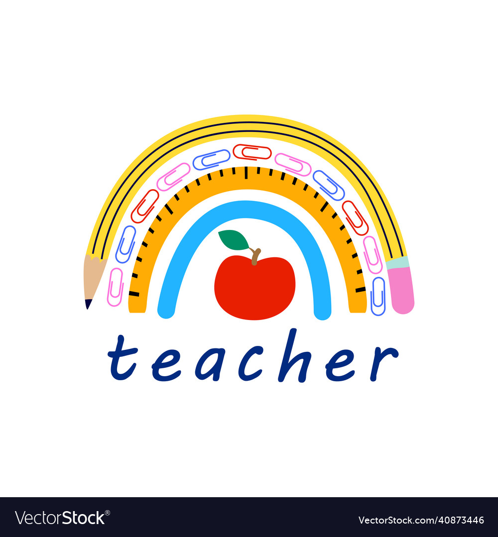 Teachers life rainbow and apple appreciation day