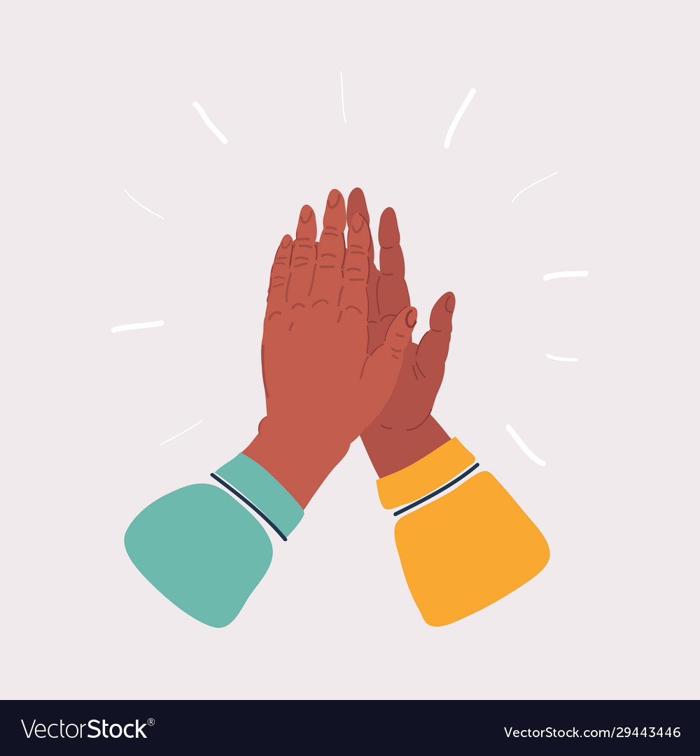 Hand Gesture of Two People Giving Each Other High Five in Sketch Style  Isolated on White Background. Stock Vector - Illustration of isolated,  group: 117553868