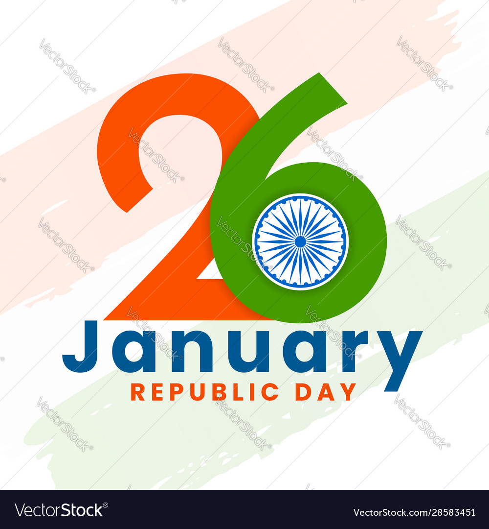 26 january indian republic day typography poster Vector Image