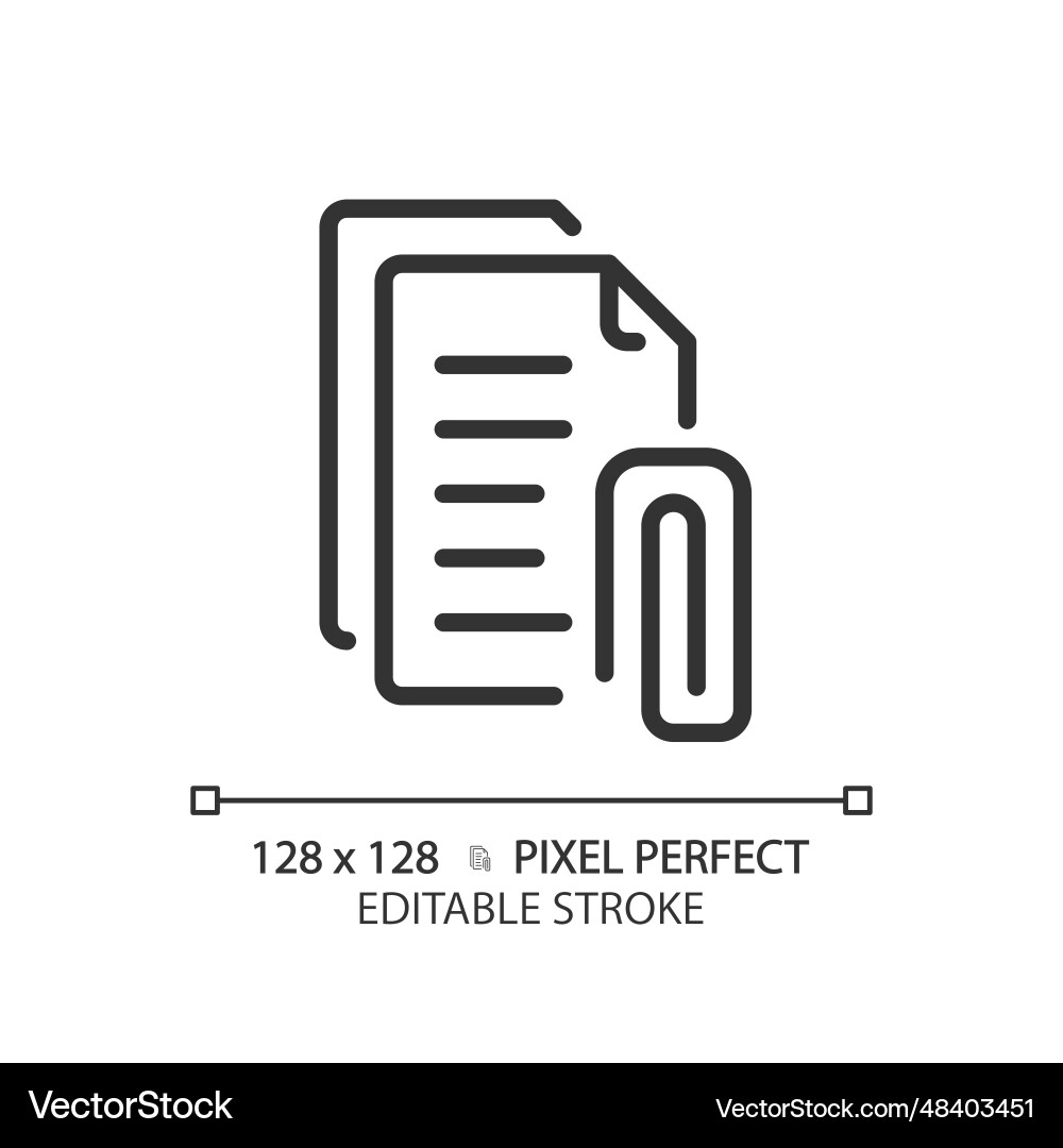 2d customizable attachment thin linear black icon Vector Image