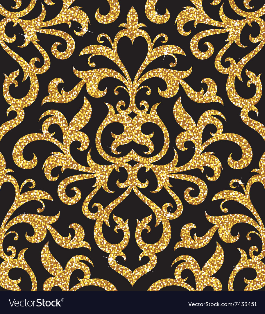 Floral golden wallpaper