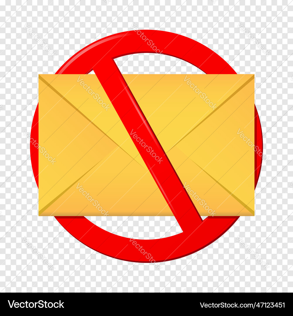 No message sign isolated on transparent background