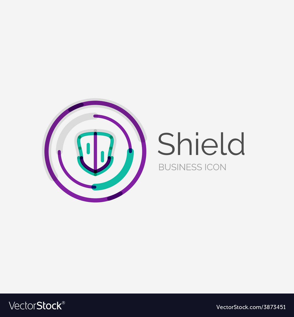 Thin line neat design logo shield icon