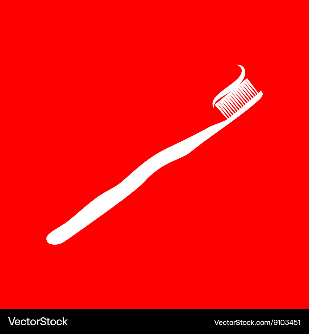 Toothbrush with applied toothpaste portion Vector Image