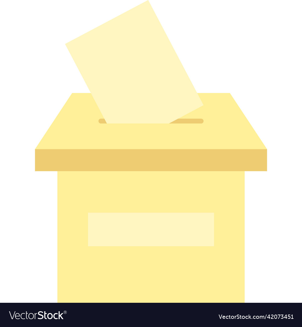 Vote box icon election poll paper card