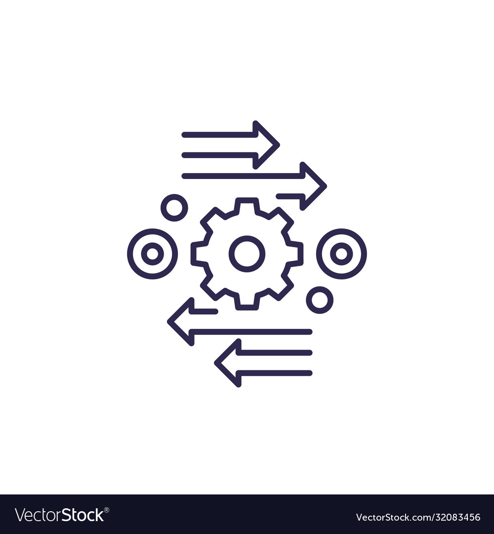 Automation and optimization line icon Royalty Free Vector