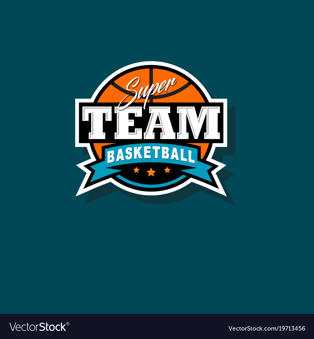 Basketball team emblem Royalty Free Vector Image