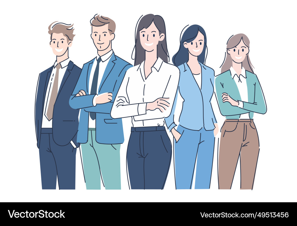 Business People Standing Together Royalty Free Vector Image