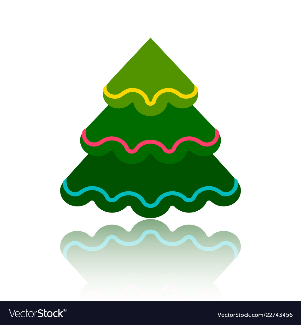 Christmas tree simple color flat icon