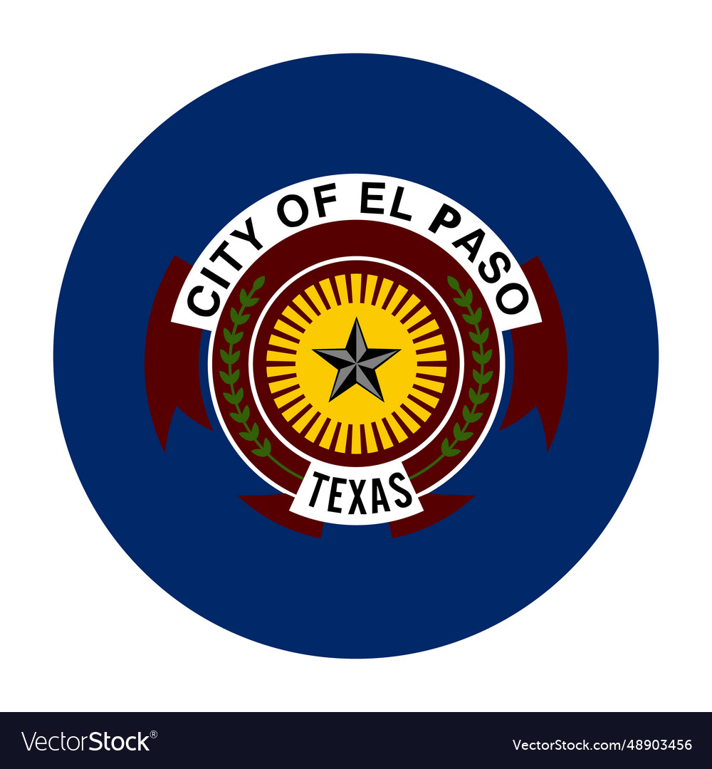 Circle badge city el paso flag