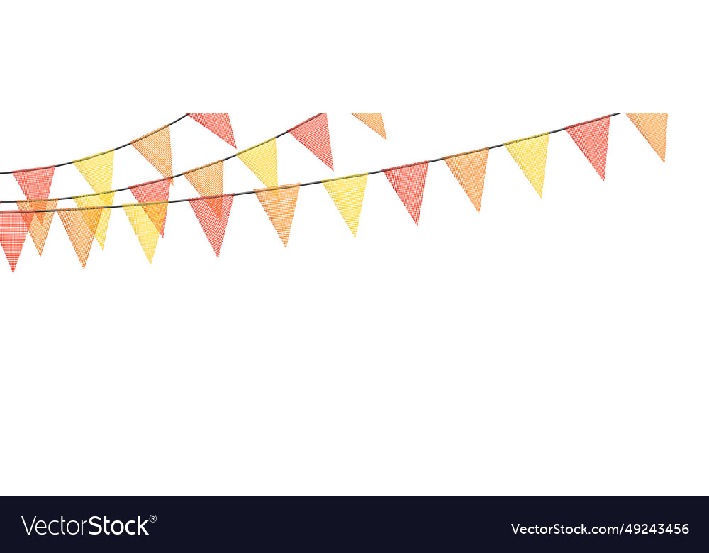 Colorful bunting garlands with flags made Vector Image