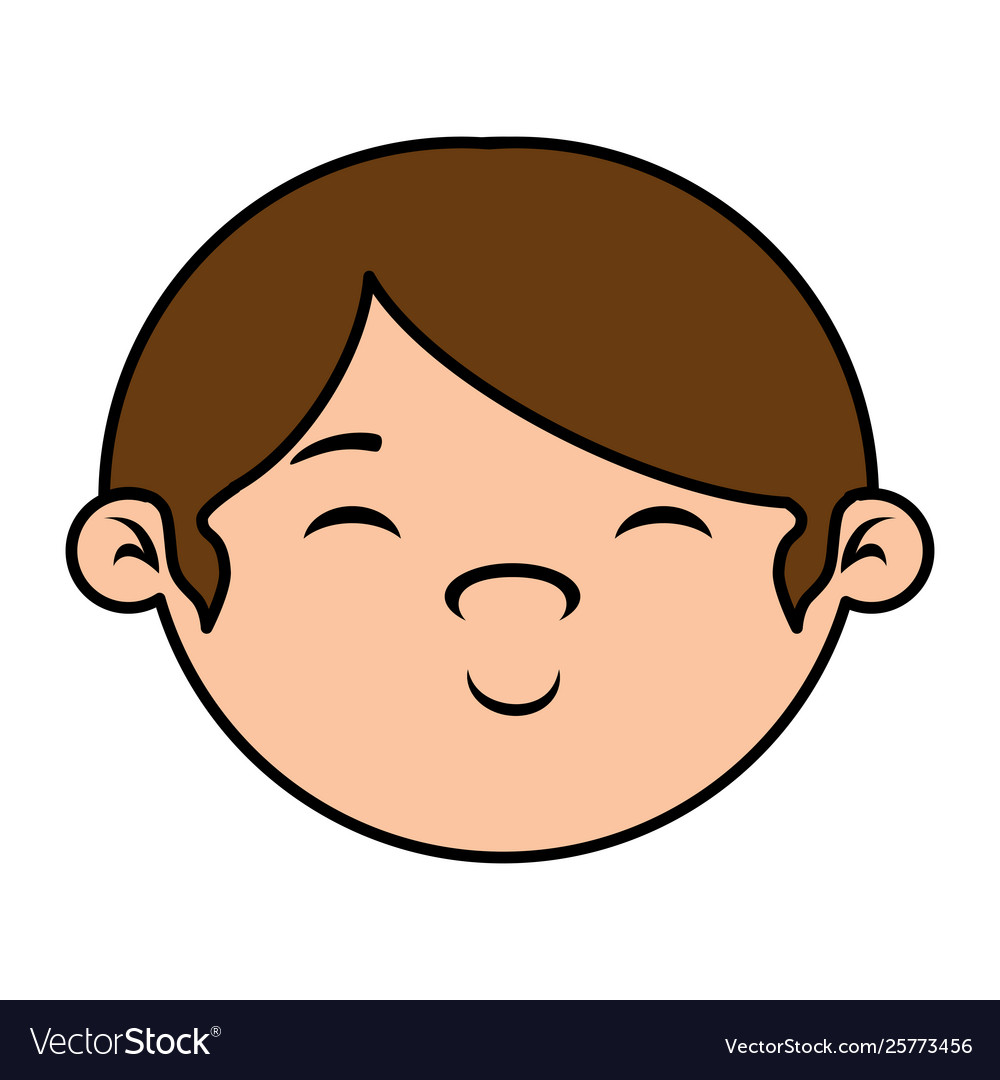 Cute little boy baby head Royalty Free Vector Image