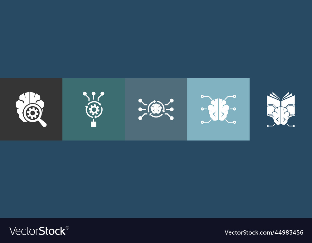 Deep learning icons infographic design template Vector Image