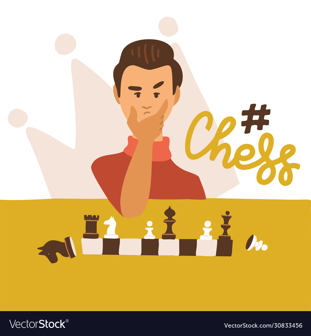 Premium Vector  Cartoon character playing chess game