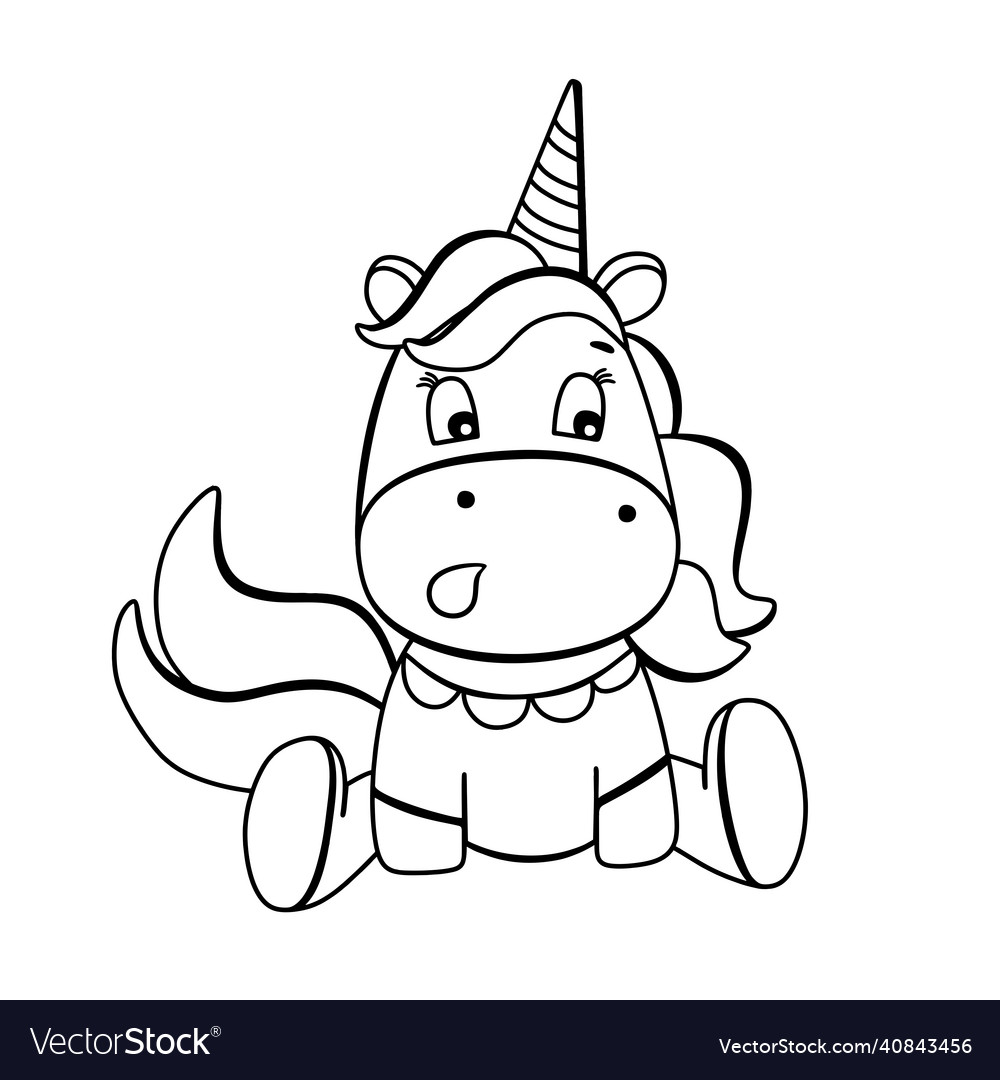 Funny unicorn coloring book cute surprised Vector Image Funny unicorn coloring book cute surprised Vector Image