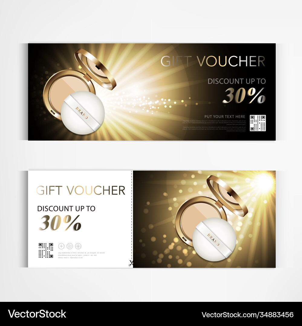 Gift voucher cosmetics modern cheek blush pink Vector Image