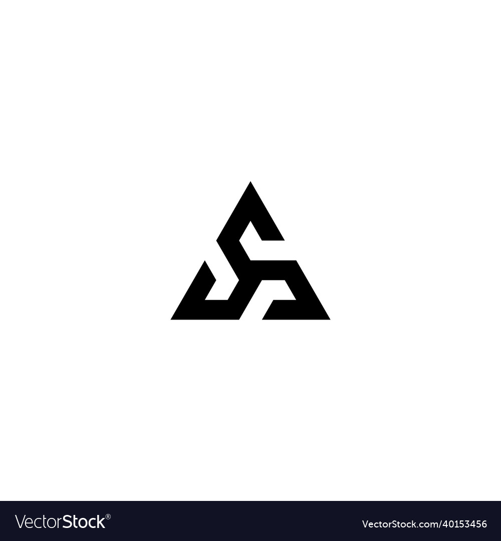 Graphic template of letter s triangle logo