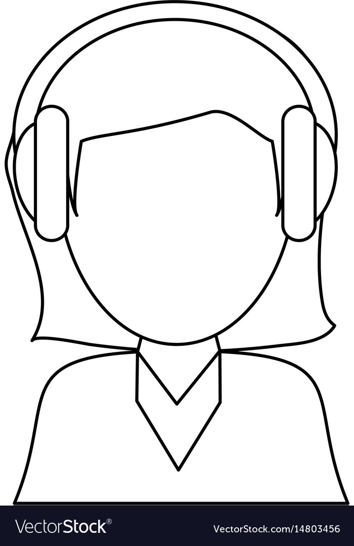 Person with headphones icon image Royalty Free Vector Image