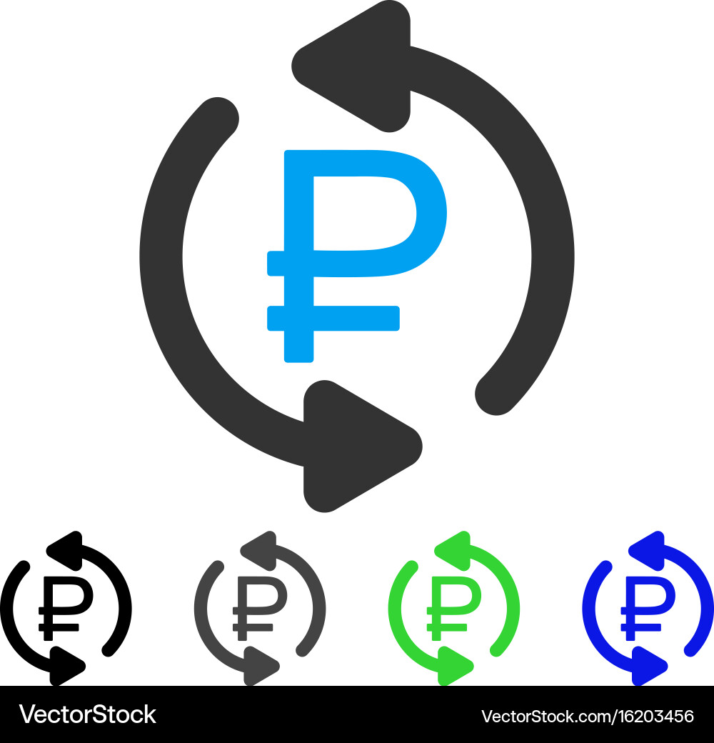 Refresh rouble balance flat icon Royalty Free Vector Image