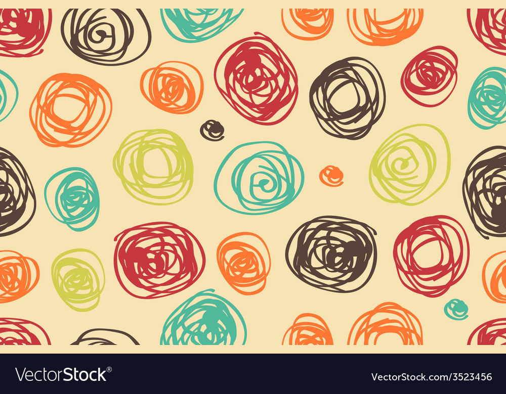 Seamless pattern of circles in retro style