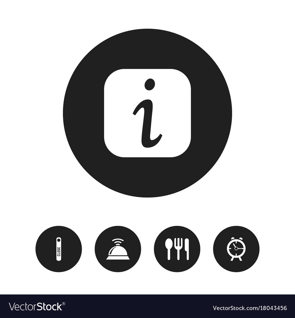 Set of 5 editable hotel icons includes symbols