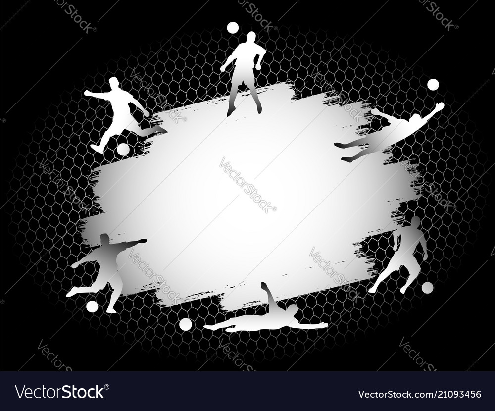 Soccer football stadium field with player vector image Soccer football stadium field with player