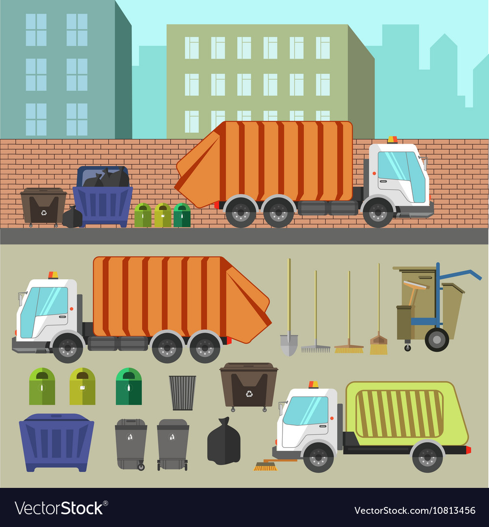 Trash recycling and removal Royalty Free Vector Image