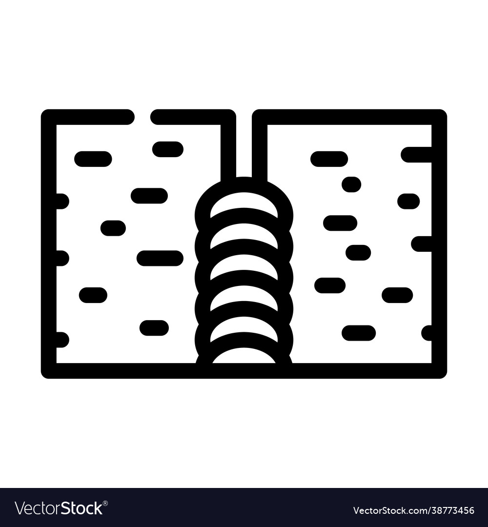 Welding seam line icon