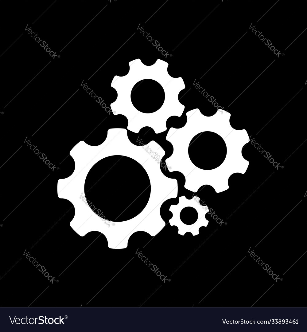 4 gear icon symbolize setting and team work logo